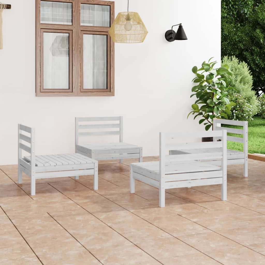 vidaXL 4 pcs conjunto lounge de jardim pinho maciço