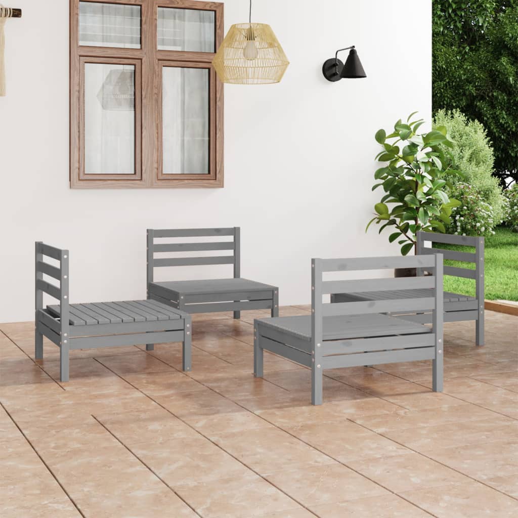 vidaXL 4 pcs conjunto lounge de jardim pinho maciço