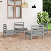 vidaXL 4 pcs conjunto lounge de jardim pinho maciço