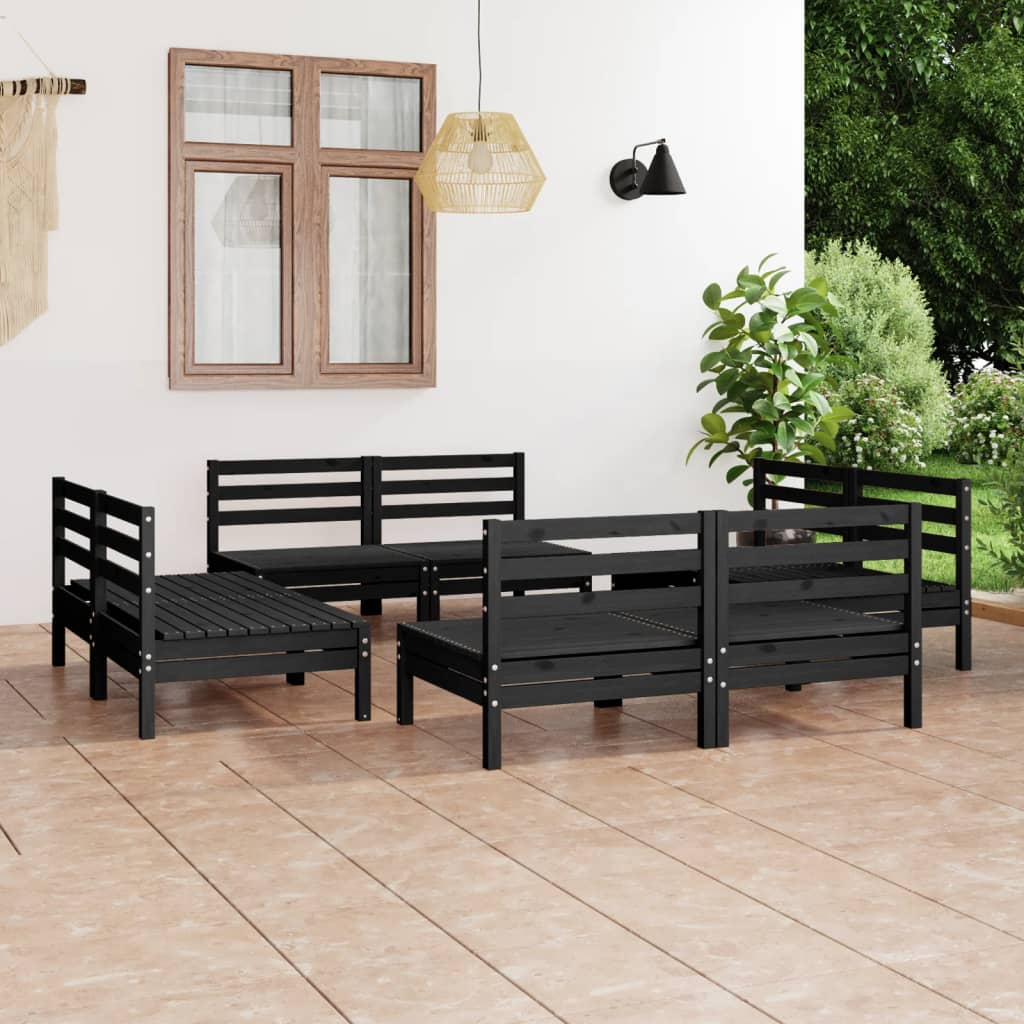 vidaXL 8 pcs conjunto lounge de jardim pinho maciço