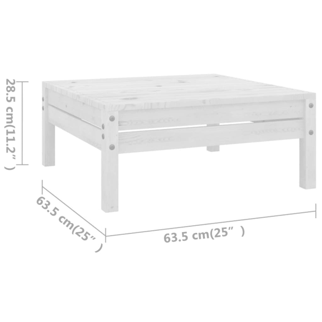 vidaXL 9 pcs conjunto lounge de jardim pinho maciço branco