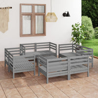 vidaXL 9 pcs conjunto lounge de jardim pinho maciço branco