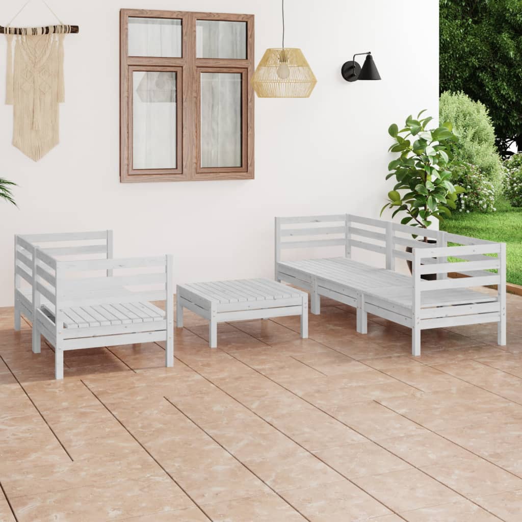 vidaXL 6 pcs conjunto lounge de jardim pinho maciço