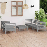 vidaXL 6 pcs conjunto lounge de jardim pinho maciço