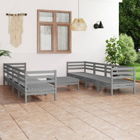 vidaXL 9 pcs conjunto lounge de jardim pinho maciço branco
