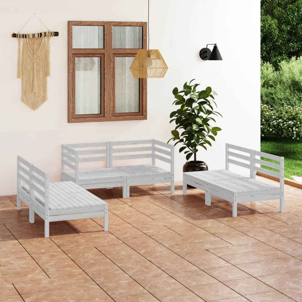 vidaXL 6 pcs conjunto lounge de jardim pinho maciço
