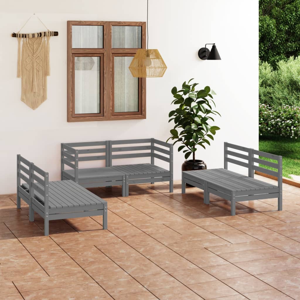 vidaXL 6 pcs conjunto lounge de jardim pinho maciço
