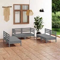 vidaXL 6 pcs conjunto lounge de jardim pinho maciço
