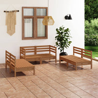 vidaXL 6 pcs conjunto lounge de jardim pinho maciço