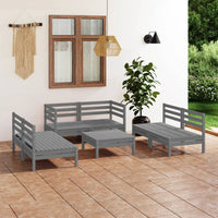 vidaXL 7 pcs conjunto lounge de jardim pinho maciço branco
