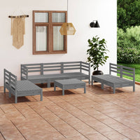 vidaXL 8 pcs conjunto lounge de jardim pinho maciço