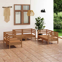 vidaXL 6 pcs conjunto lounge de jardim pinho maciço