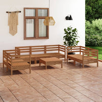 vidaXL 8 pcs conjunto lounge de jardim pinho maciço
