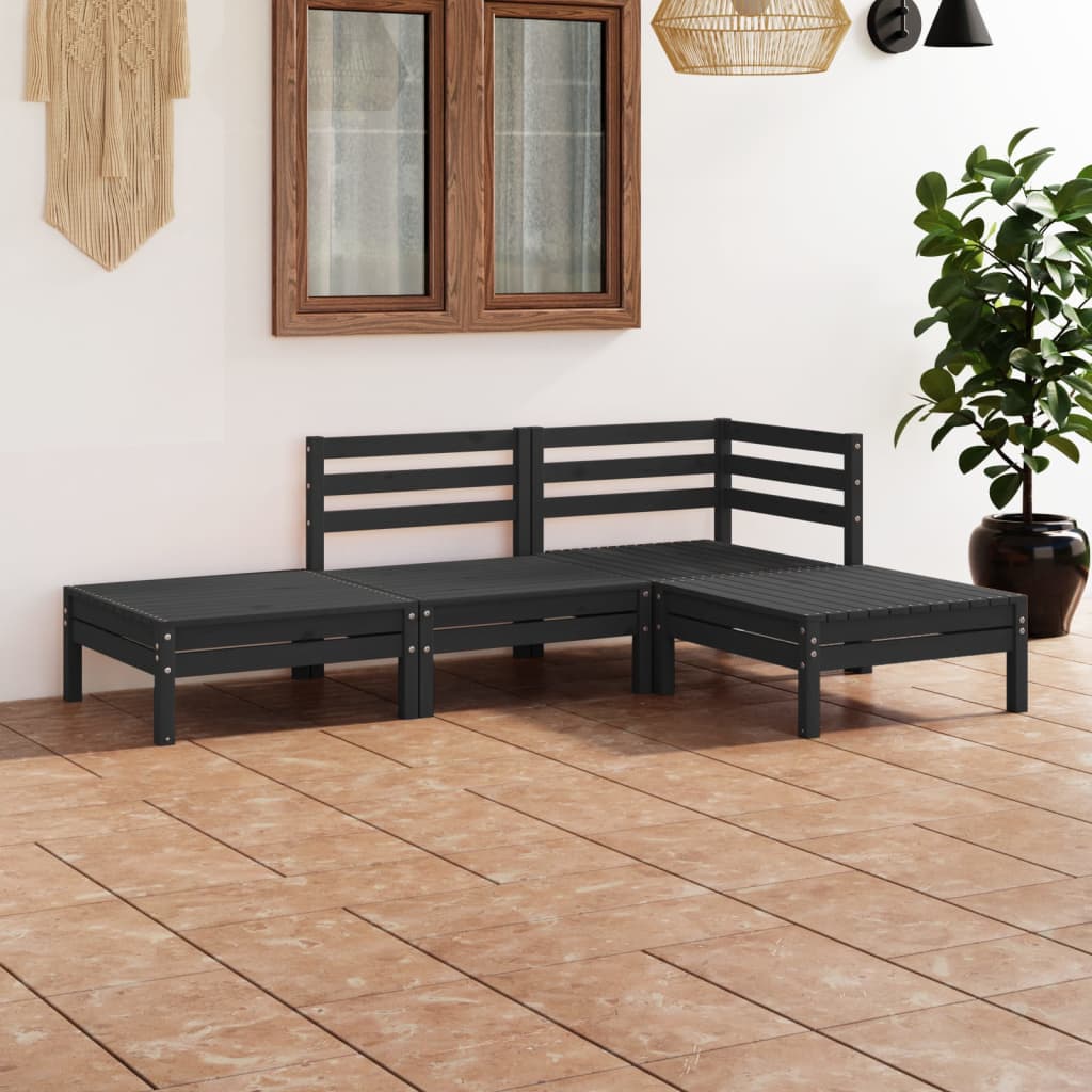 vidaXL 4 pcs conjunto lounge de jardim pinho maciço