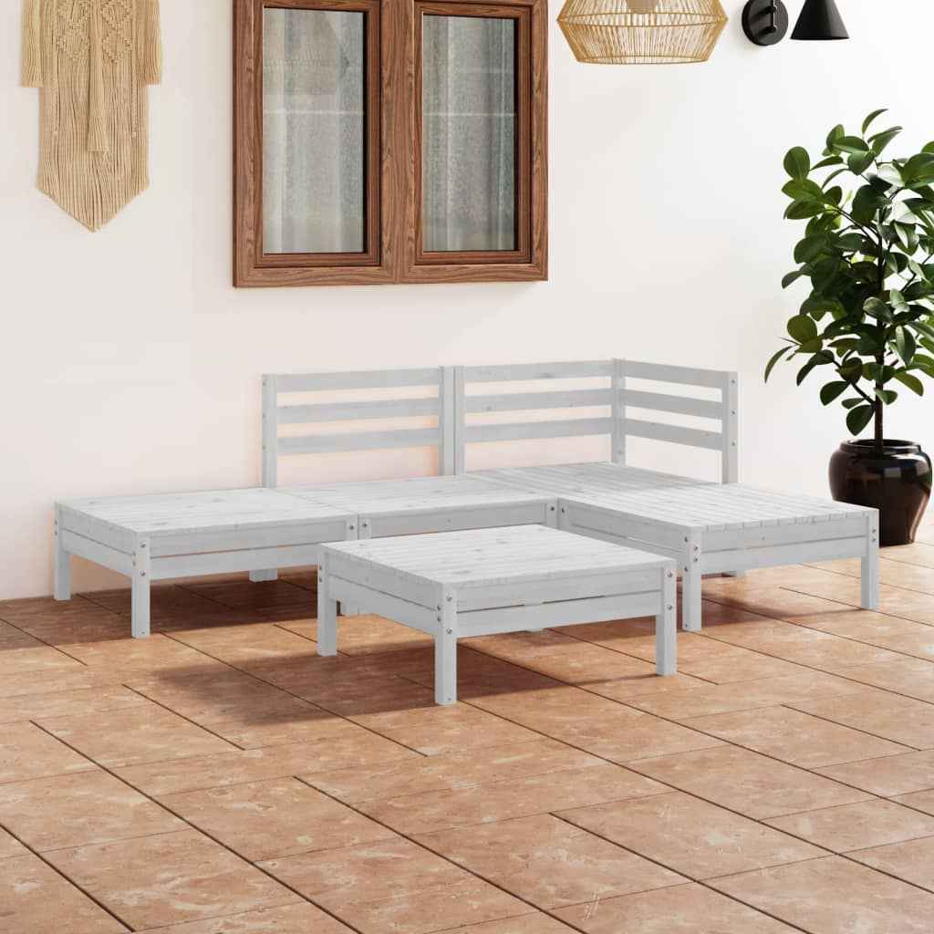 vidaXL 5 pcs conjunto lounge de jardim pinho maciço