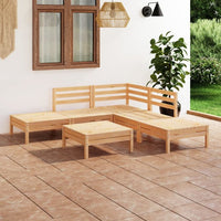 vidaXL 6 pcs conjunto lounge de jardim pinho maciço branco