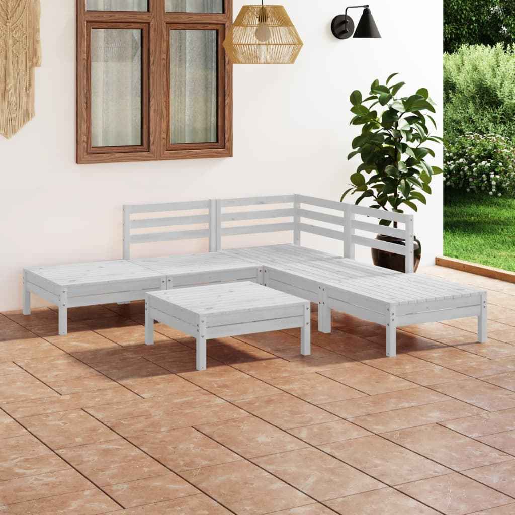 vidaXL 6 pcs conjunto lounge de jardim pinho maciço