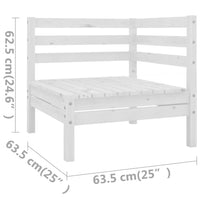 vidaXL 6 pcs conjunto lounge de jardim pinho maciço branco