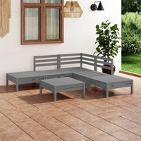 vidaXL 6 pcs conjunto lounge de jardim pinho maciço branco