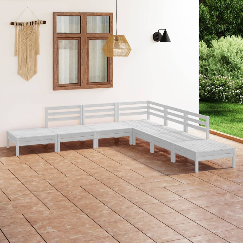 vidaXL 7 pcs conjunto lounge de jardim pinho maciço