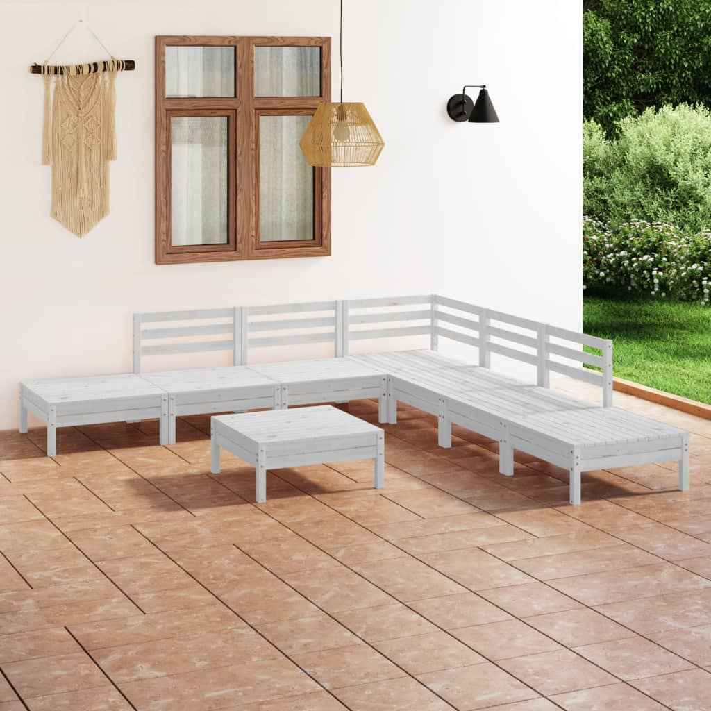 vidaXL 8 pcs conjunto lounge de jardim pinho maciço