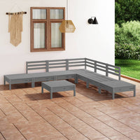 vidaXL 8 pcs conjunto lounge de jardim pinho maciço branco