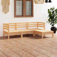vidaXL 4 pcs conjunto lounge de jardim pinho maciço