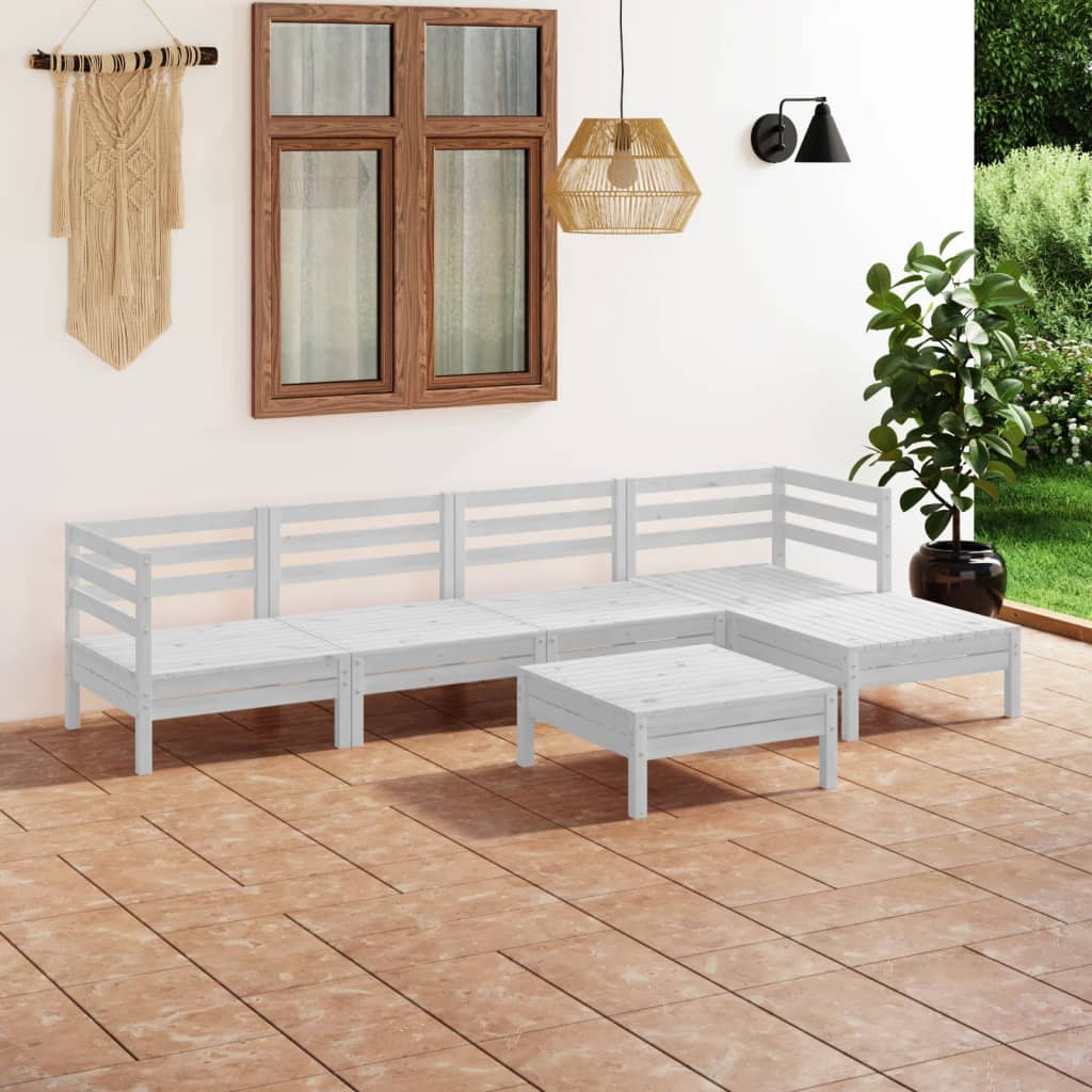 vidaXL 6 pcs conjunto lounge de jardim pinho maciço