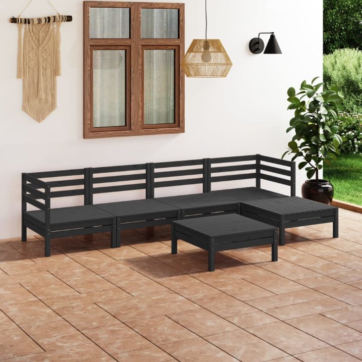 vidaXL 6 pcs conjunto lounge de jardim pinho maciço
