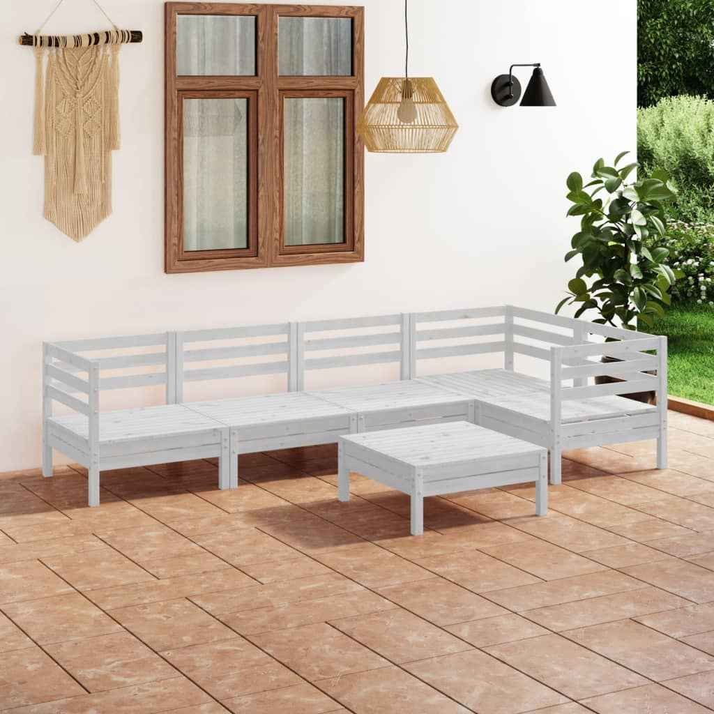 vidaXL 6 pcs conjunto lounge de jardim pinho maciço