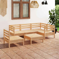 vidaXL 6 pcs conjunto lounge de jardim pinho maciço