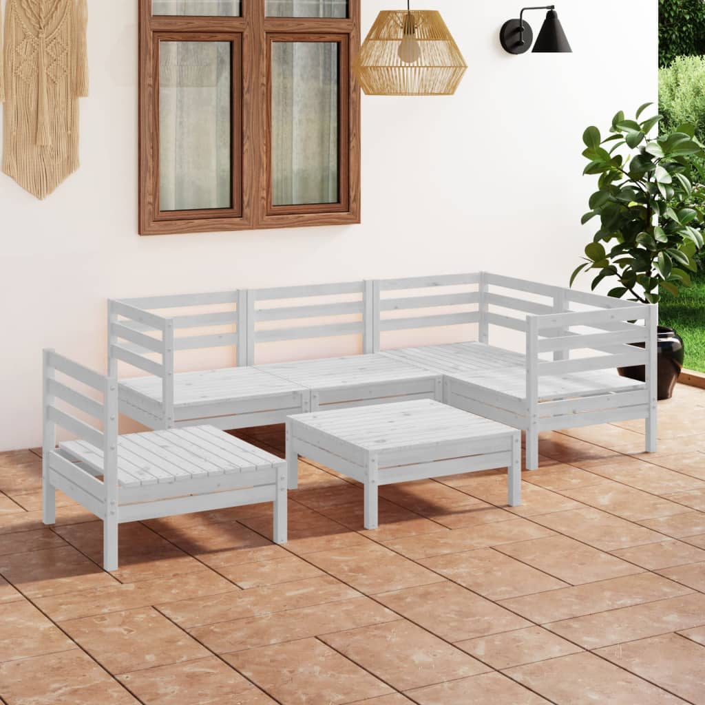 vidaXL 6 pcs conjunto lounge de jardim pinho maciço