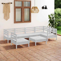 vidaXL 7 pcs conjunto lounge de jardim pinho maciço branco