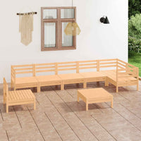 vidaXL 8 pcs conjunto lounge de jardim pinho maciço