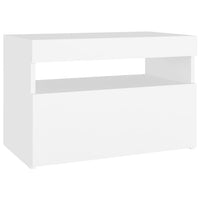 vidaXL Mesa de cabeceira & luzes LED 60x35x40 cm deriv. madeira branco