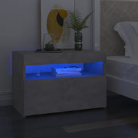 vidaXL Mesa de cabeceira & luzes LED 60x35x40 cm deriv. madeira branco