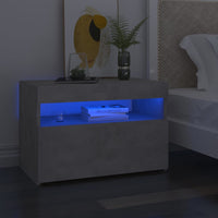vidaXL Mesa de cabeceira & luzes LED 60x35x40 cm deriv. madeira branco