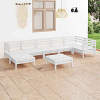 vidaXL 8 pcs conjunto lounge de jardim pinho maciço branco