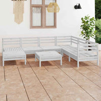 vidaXL 8 pcs conjunto lounge de jardim pinho maciço branco