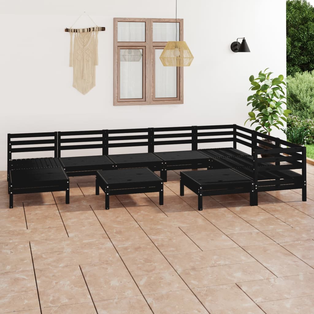 vidaXL 10 pcs conjunto lounge de jardim pinho maciço