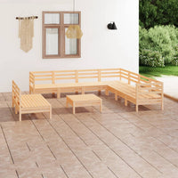 vidaXL 10 pcs conjunto lounge de jardim pinho maciço