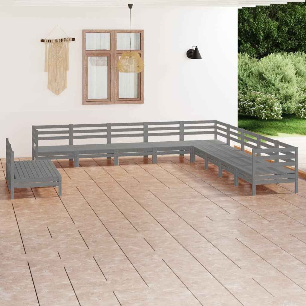vidaXL 11 pcs conjunto lounge de jardim pinho maciço