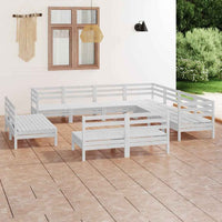vidaXL 11 pcs conjunto lounge de jardim pinho maciço
