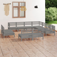 vidaXL 11 pcs conjunto lounge de jardim pinho maciço