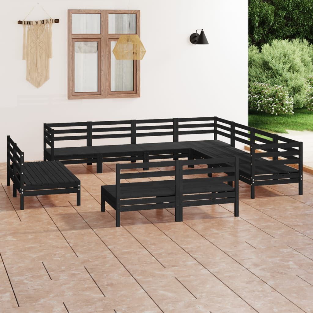 vidaXL 11 pcs conjunto lounge de jardim pinho maciço