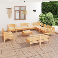 vidaXL 13 pcs conjunto lounge de jardim pinho maciço