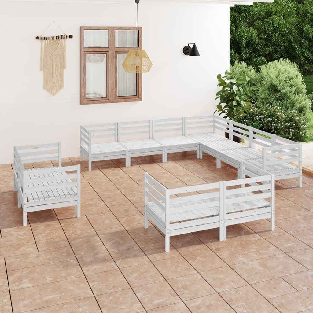 vidaXL 11 pcs conjunto lounge de jardim pinho maciço