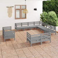 vidaXL 11 pcs conjunto lounge de jardim pinho maciço