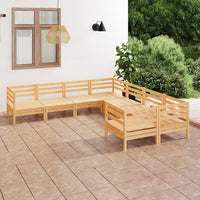 vidaXL 8 pcs conjunto lounge de jardim pinho maciço