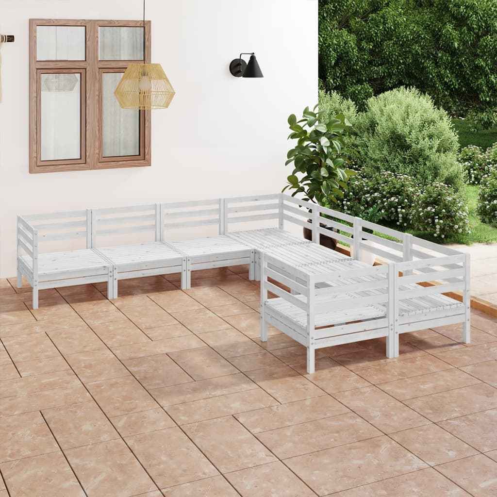 vidaXL 8 pcs conjunto lounge de jardim pinho maciço